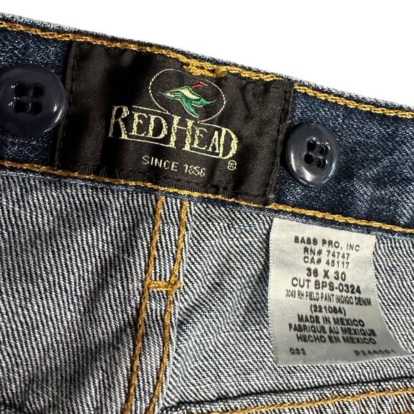 Redhead Field Pants Mens 36x30 Brush Guard Briar Jeans Outdoor Hunting Suspender - Picture 11 of 16